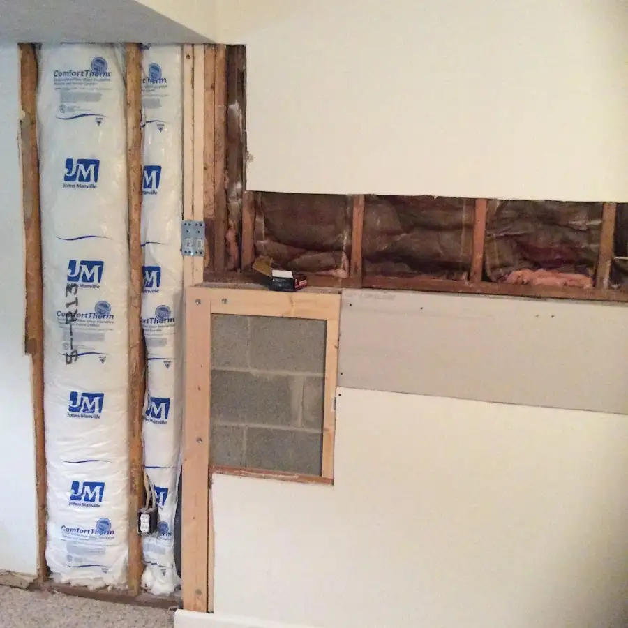 Wall insulation replacement during Contents Cleaning & Restoration in River Oaks